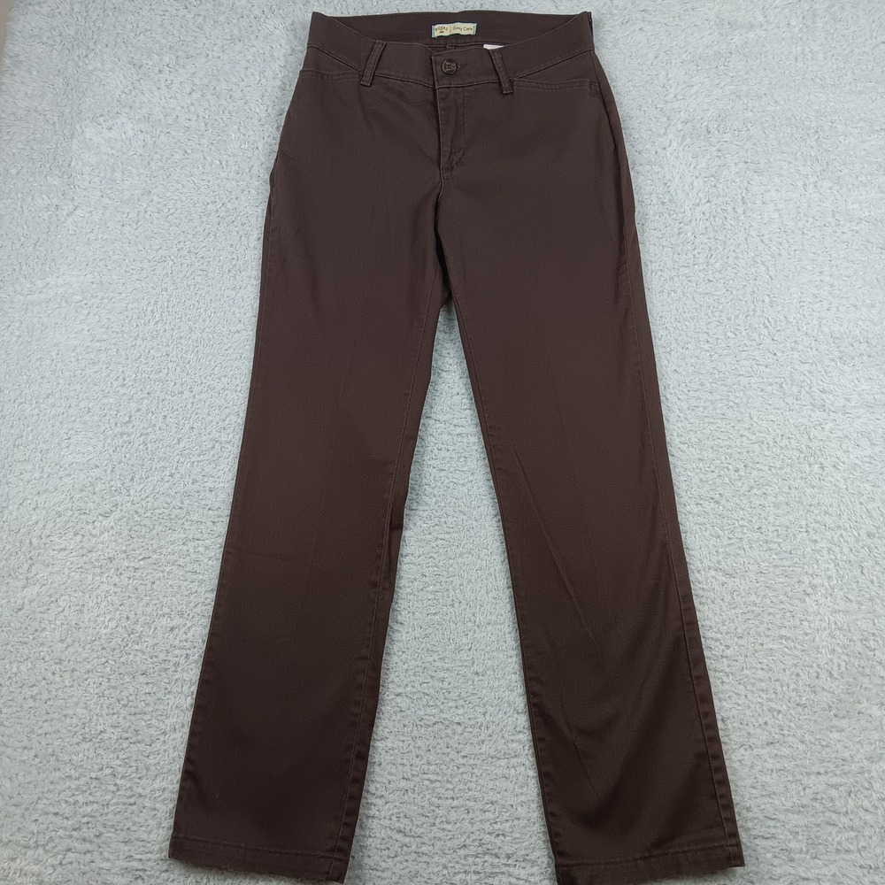 Riders by Lee Pant Easy Care Women 8 M Brown Straight Leg Stretch W36AP55